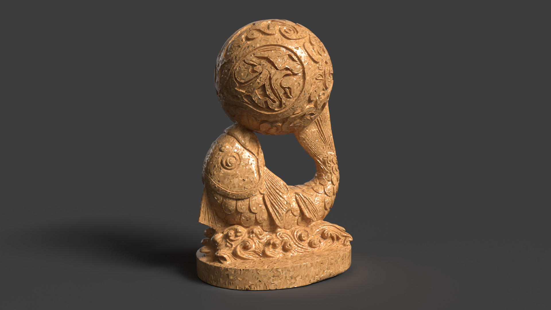 Chinese bamboo fish  Low-poly 3D model_5