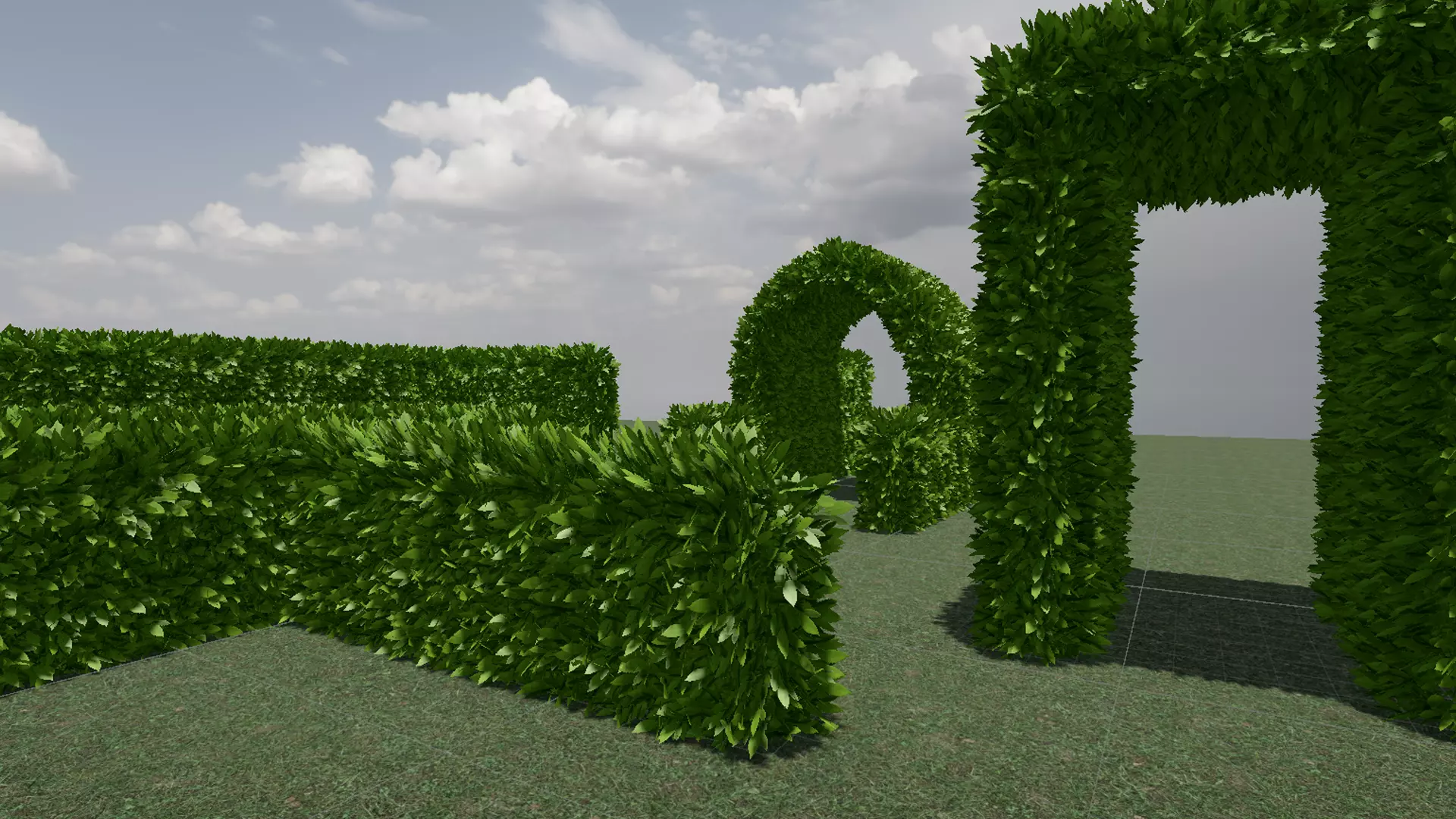Hedge Low-poly 3D model_2