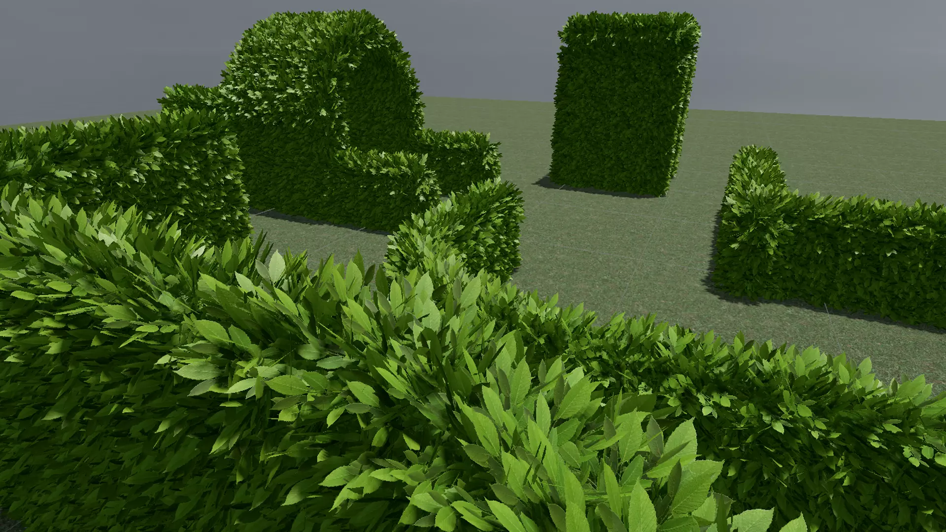 Hedge Low-poly 3D model_3