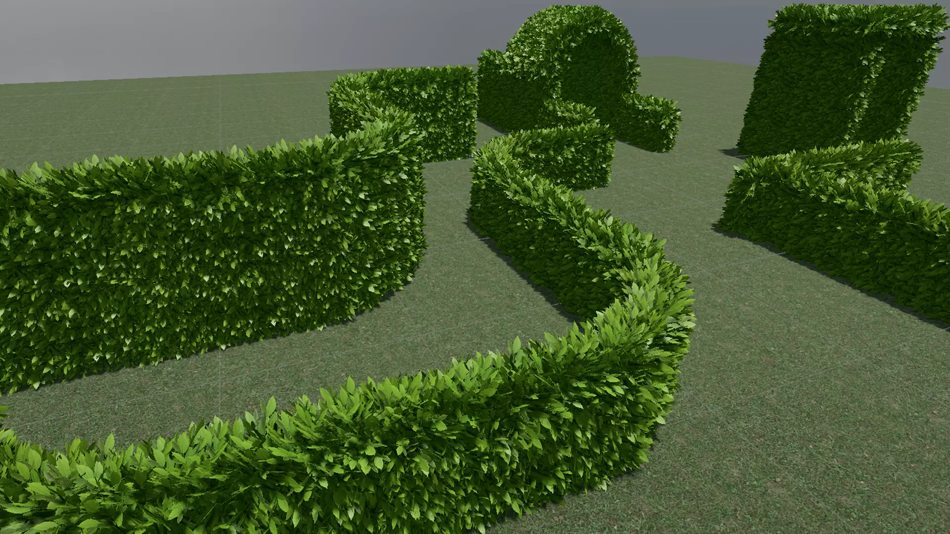 Hedge Low-poly 3D model_4