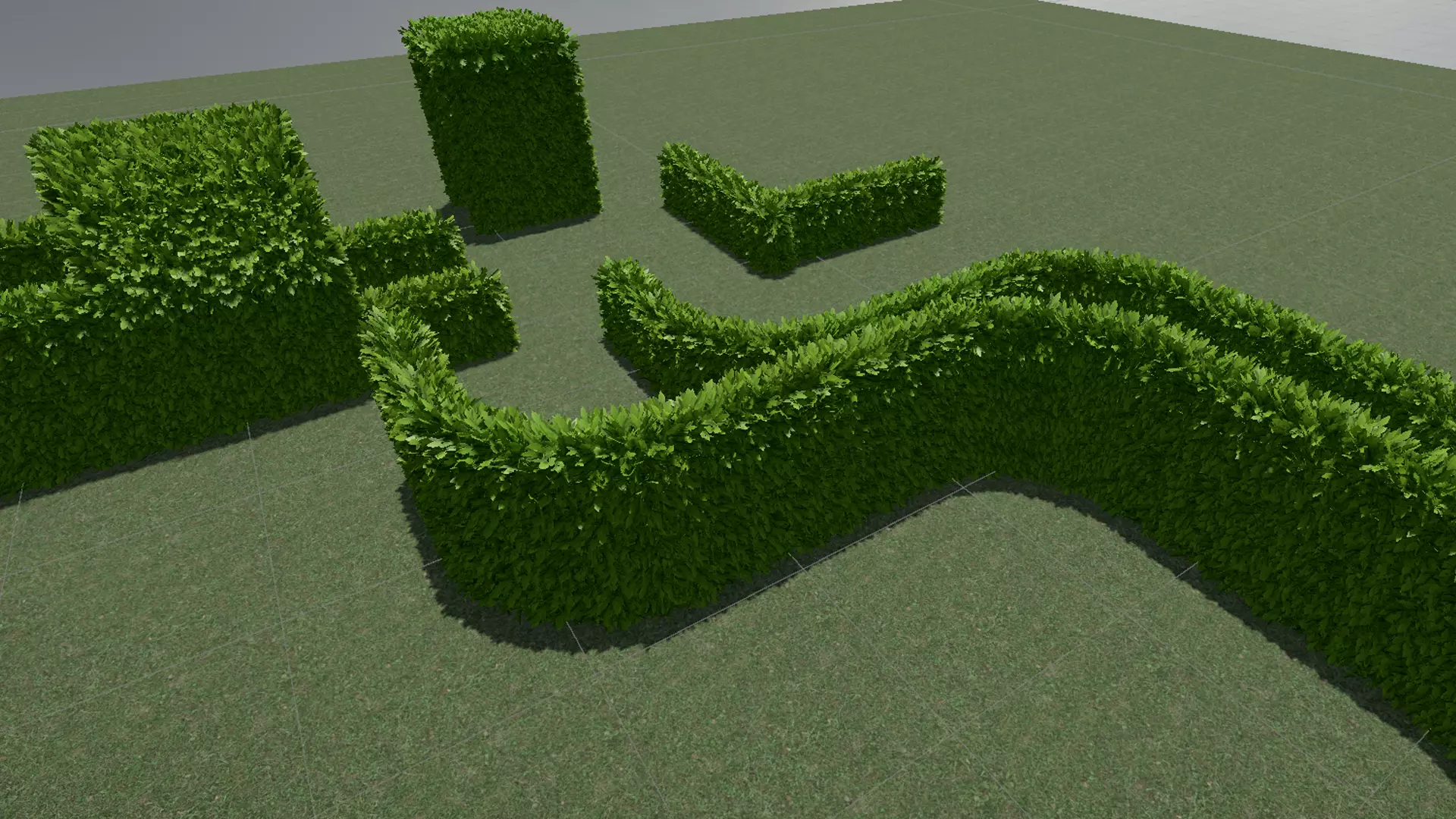 Hedge Low-poly 3D model_5