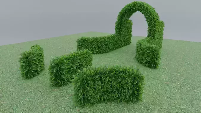 Hedge Low-poly 3D model