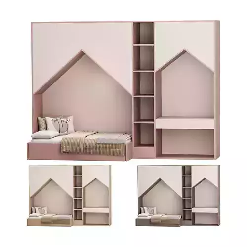 Childrens bunk bed 30 3D model