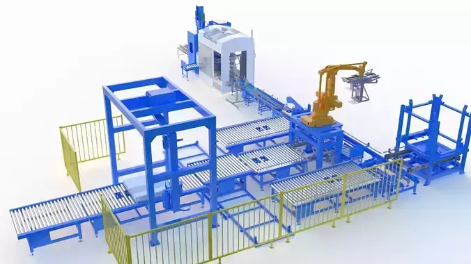 Industrial Packaging Production Line 3D model