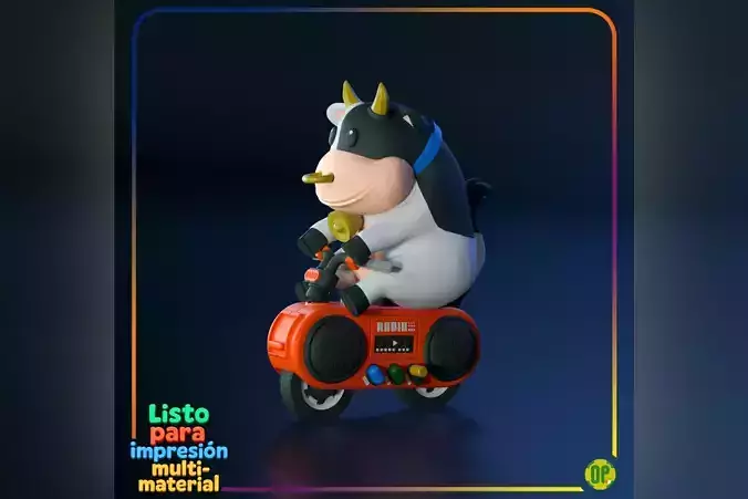 Mario Kart World - Biker Cow - Multicolor Ready 3D print model