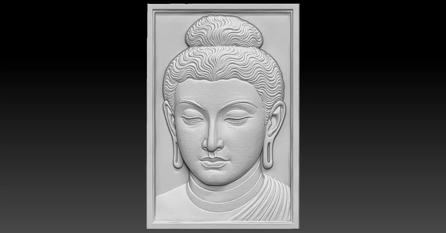 8 BUDDHA CNC Relief Model 3D print model_0