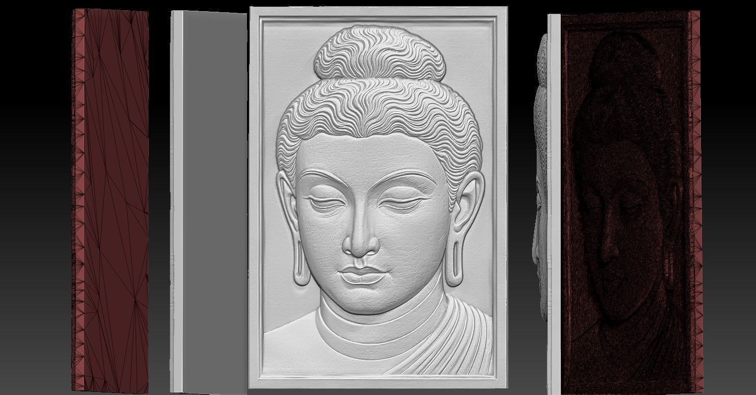 8 BUDDHA CNC Relief Model 3D print model_5
