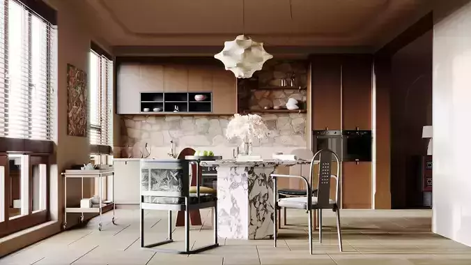 Dining Room Colection 01 for Unreal Engine 3D model 3