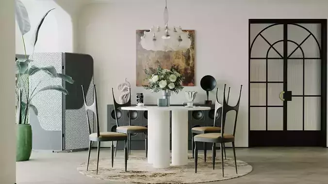 Dining Room Colection 01 for Unreal Engine 3D model 4