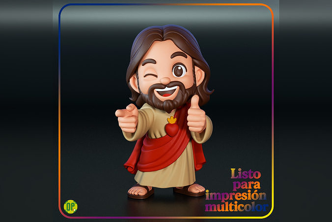 Cool Jesus - Chibi - Multicolor Ready - Free 3D print model