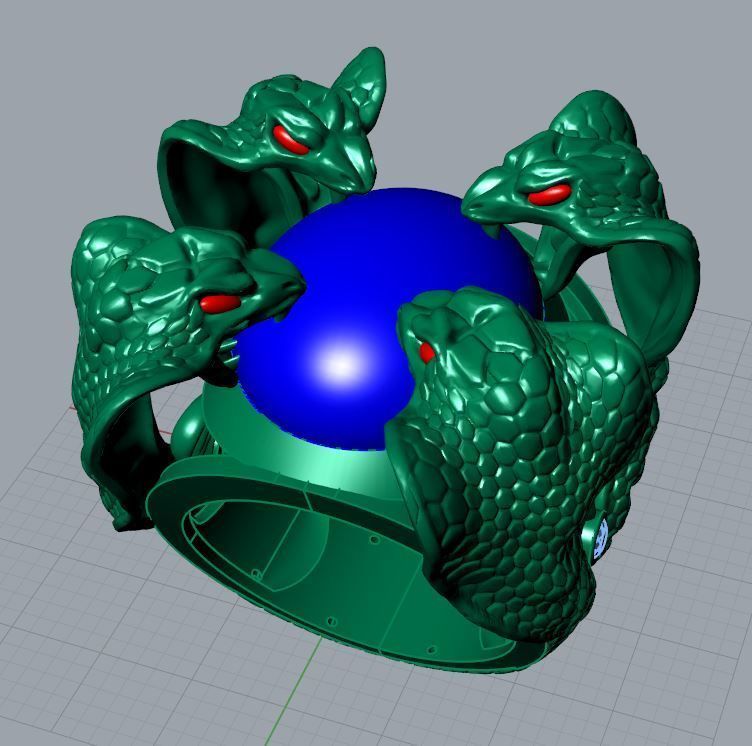 Snakes Ring Men 3D print model_1