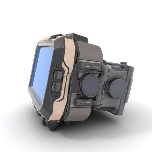 Futuristic Wrist Device Model Pack with Interactive Features Low-poly 3D model