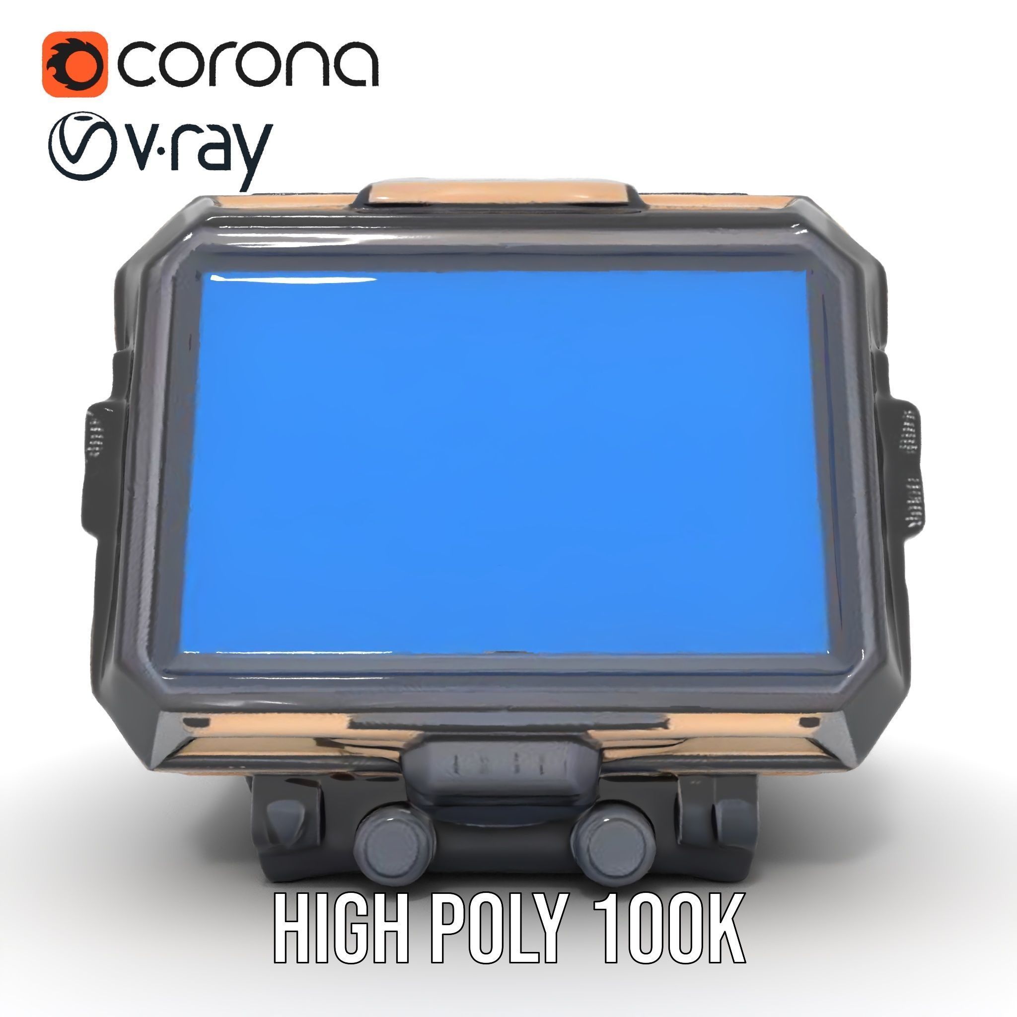 Futuristic Wrist Device Model Pack with Interactive Features Low-poly 3D model_28