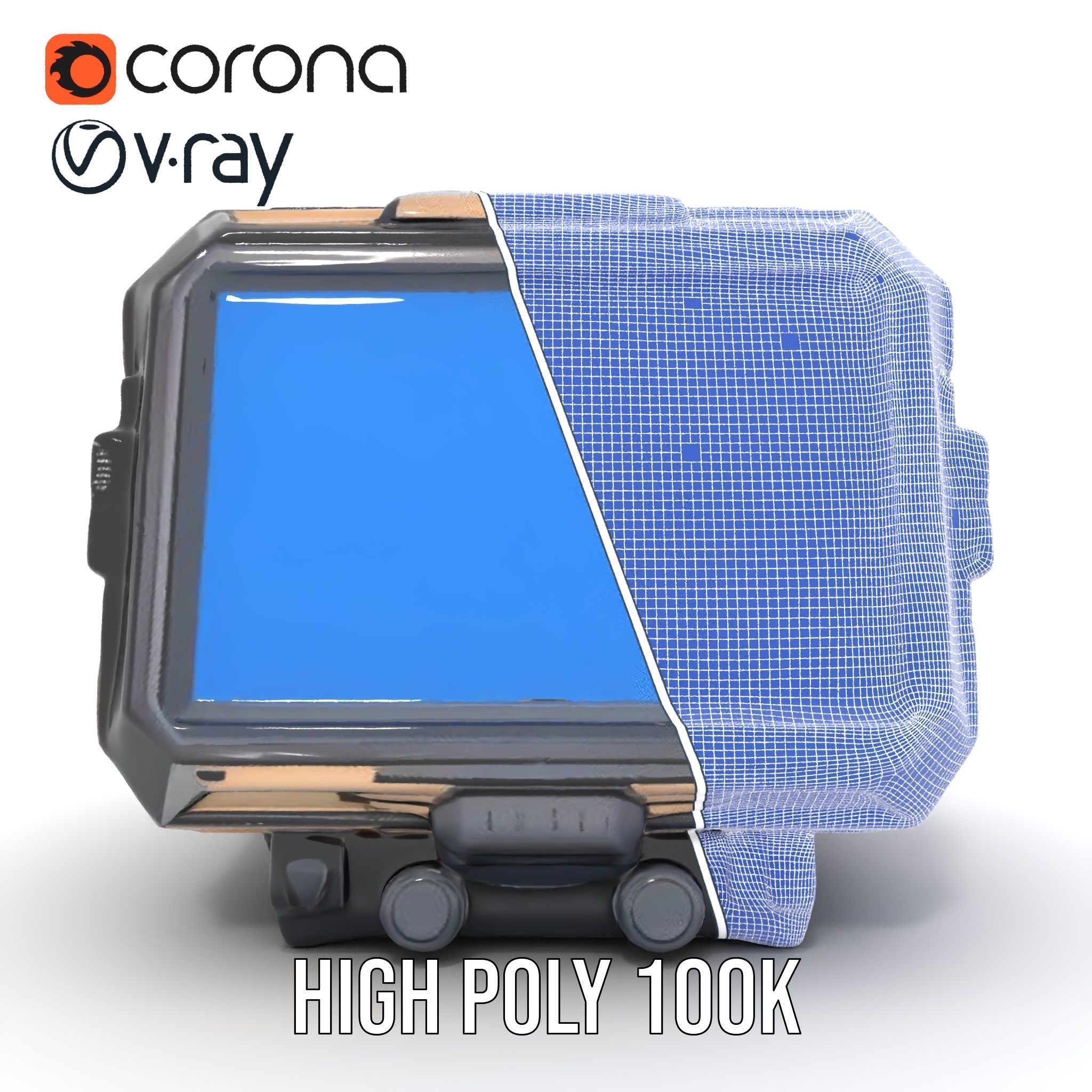 Futuristic Wrist Device Model Pack with Interactive Features Low-poly 3D model_34