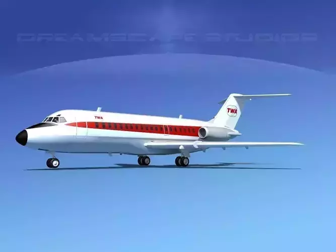 Douglas DC-9-15 TWA 1 3D model