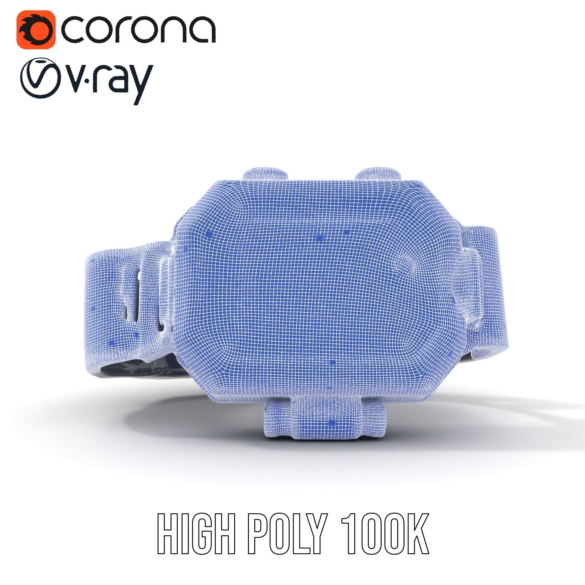 Futuristic Tactical Wristwatch Model Pack Low-poly 3D model_34