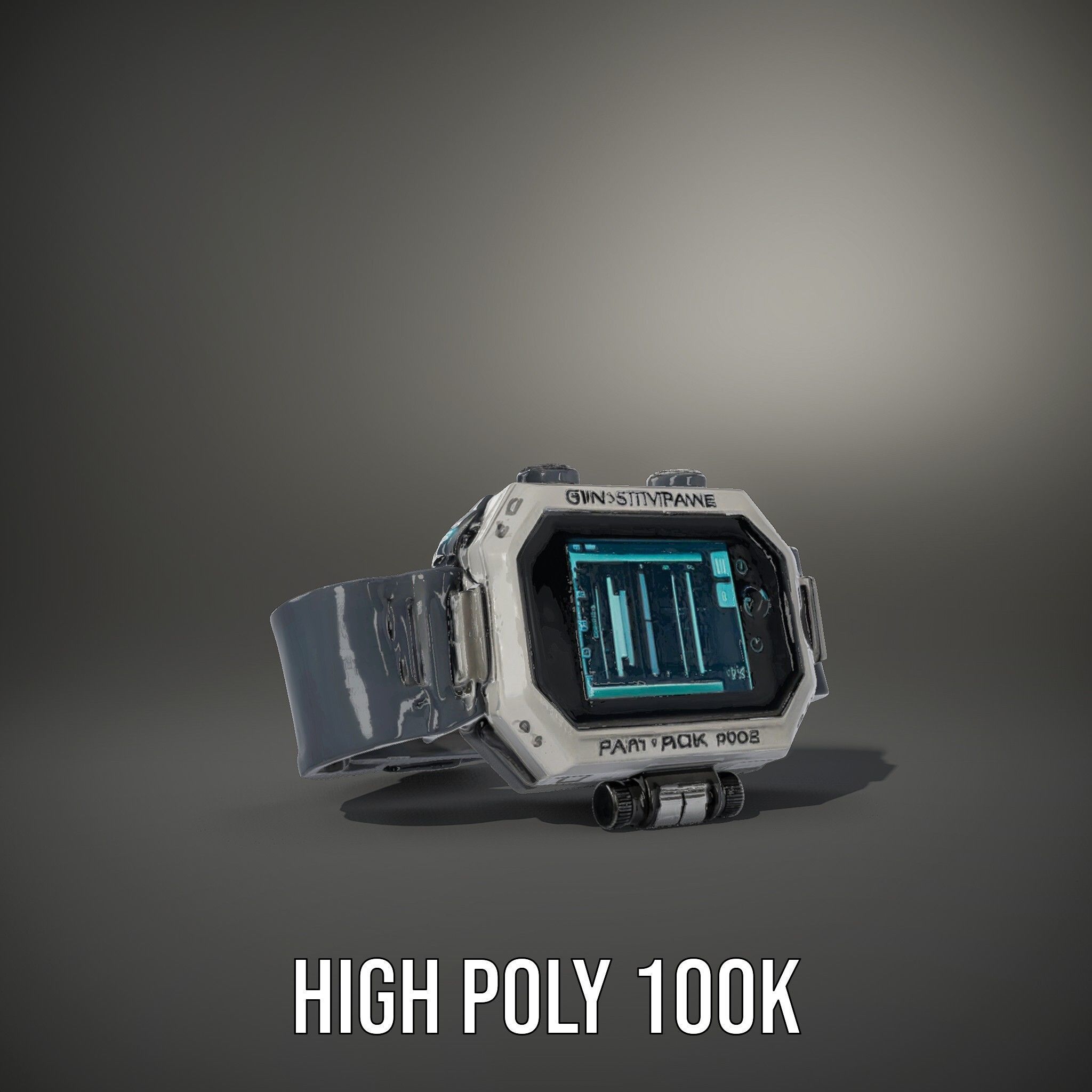 Futuristic Tactical Wristwatch Model Pack Low-poly 3D model_12