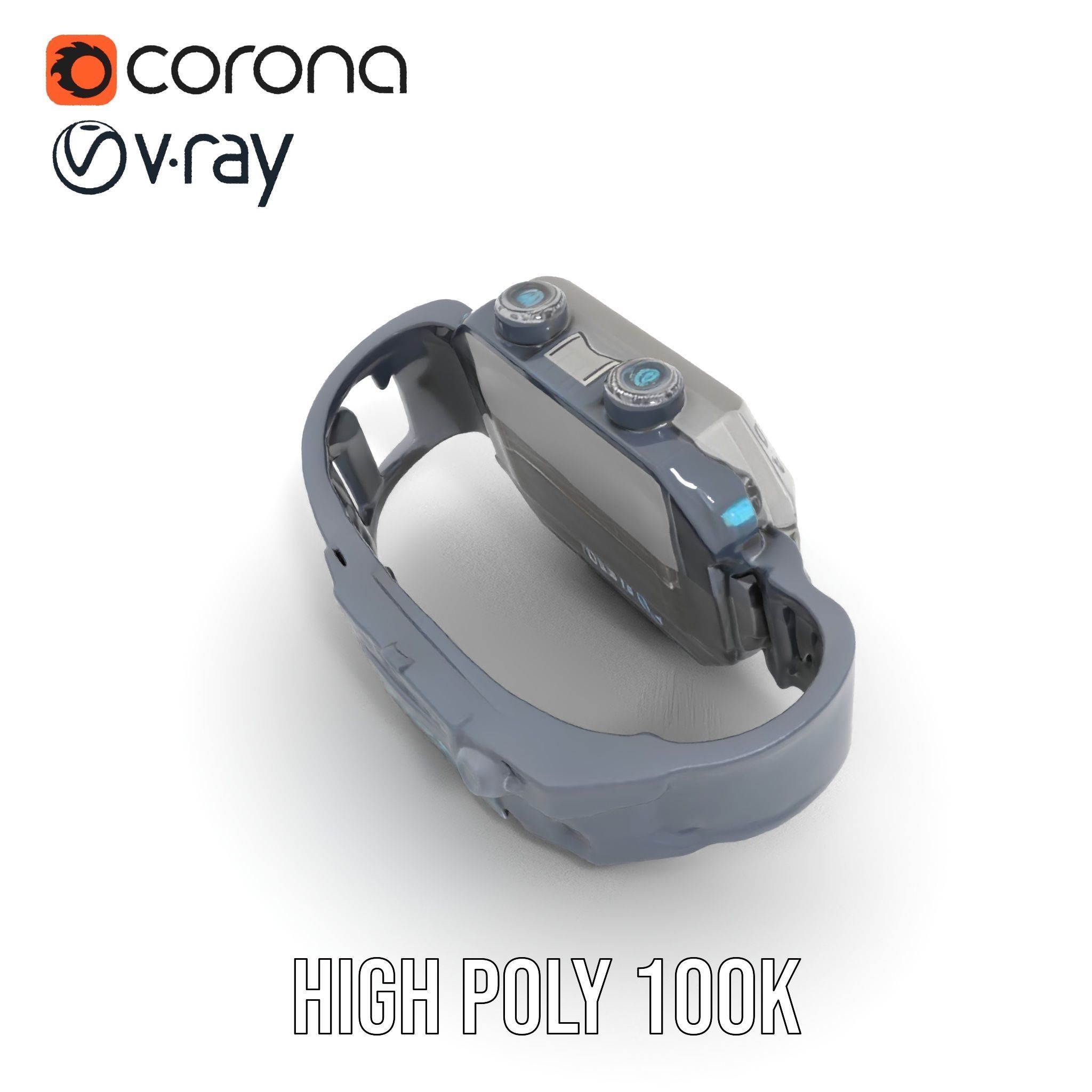 Futuristic Tactical Wristwatch Model Pack Low-poly 3D model_23