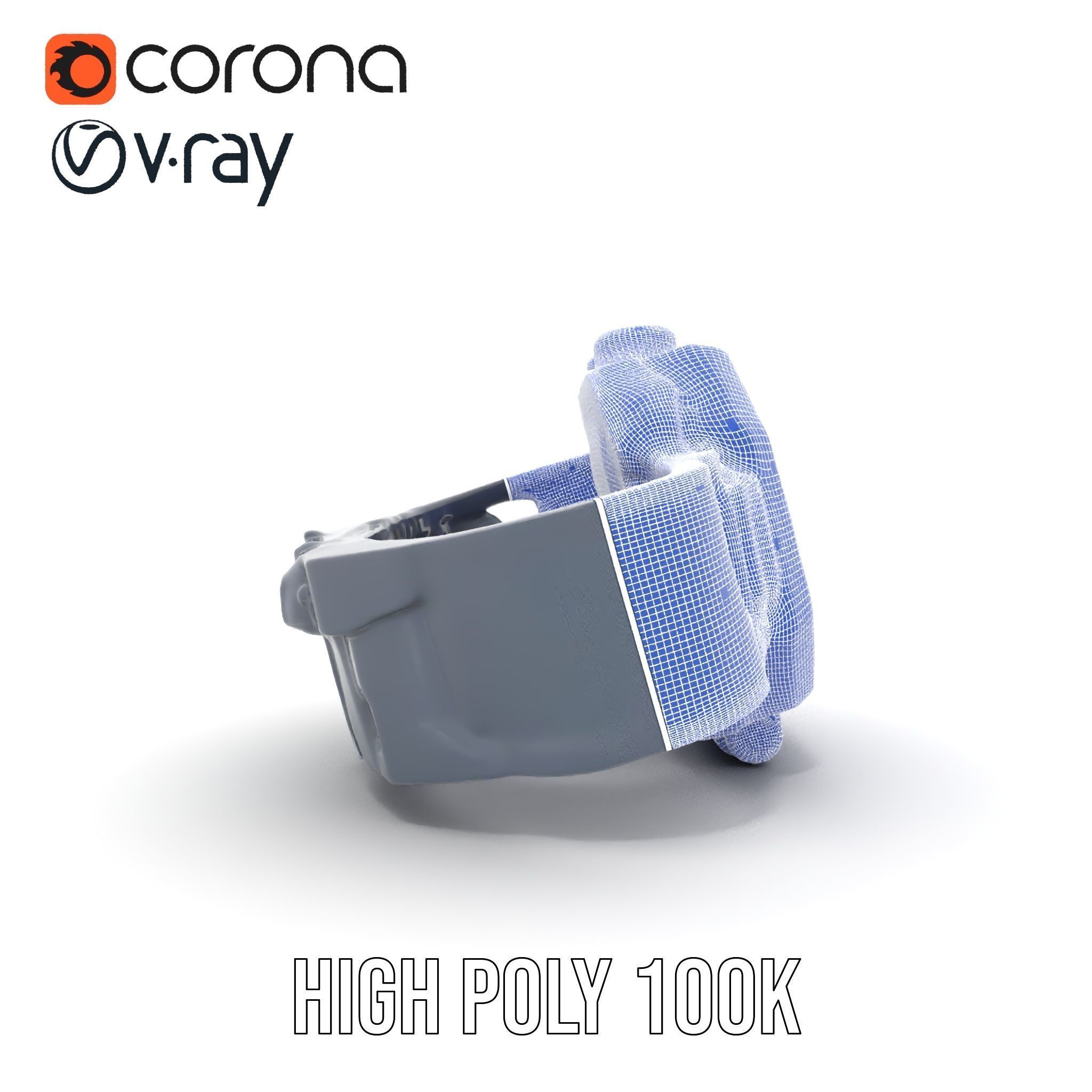 Futuristic Tactical Wristwatch Model Pack Low-poly 3D model_32