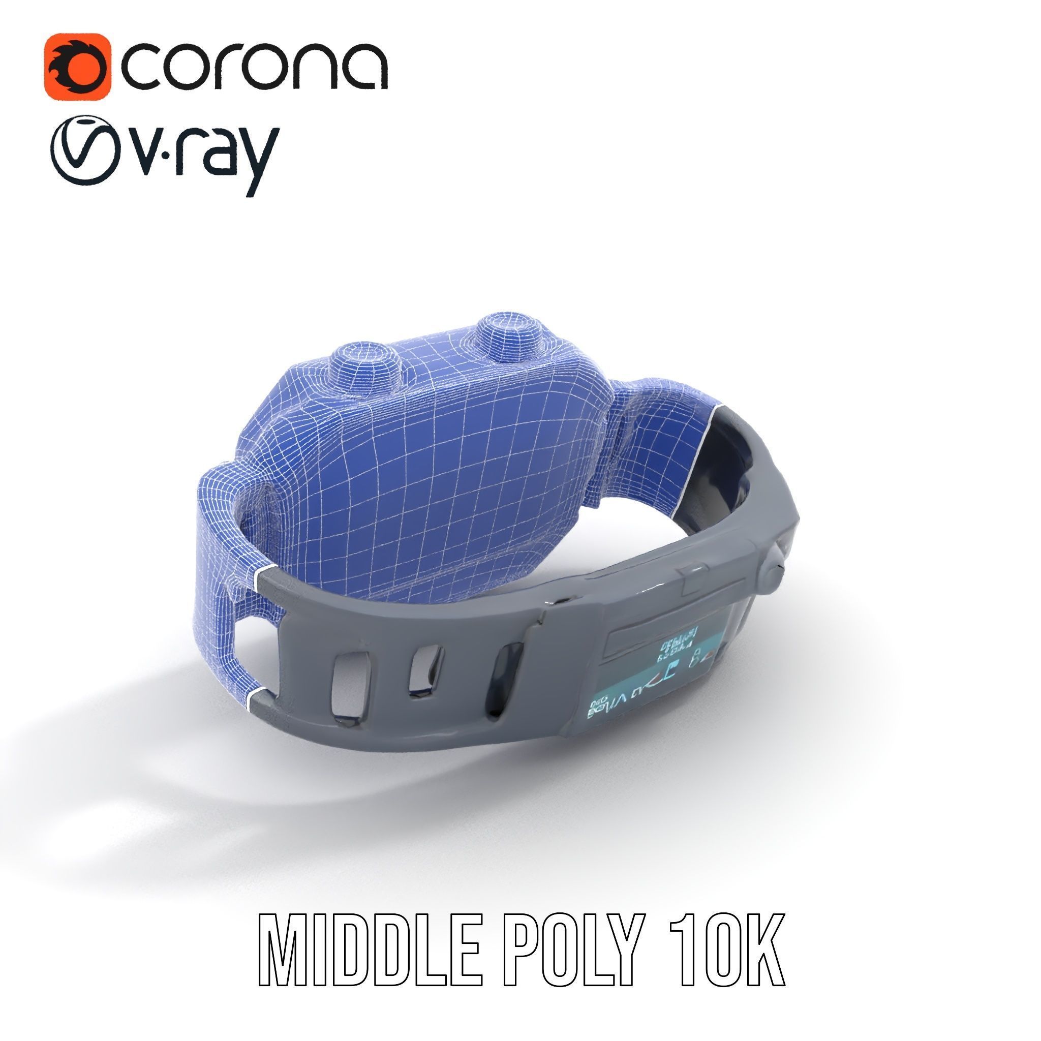 Futuristic Tactical Wristwatch Model Pack Low-poly 3D model_29