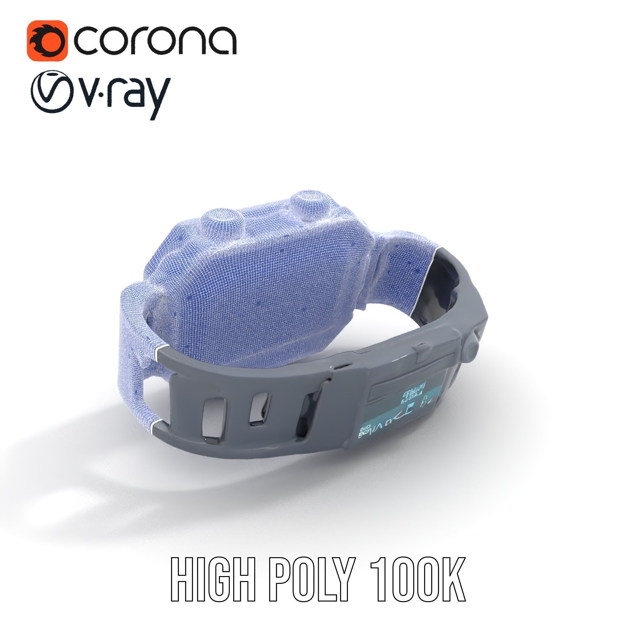 Futuristic Tactical Wristwatch Model Pack Low-poly 3D model_31