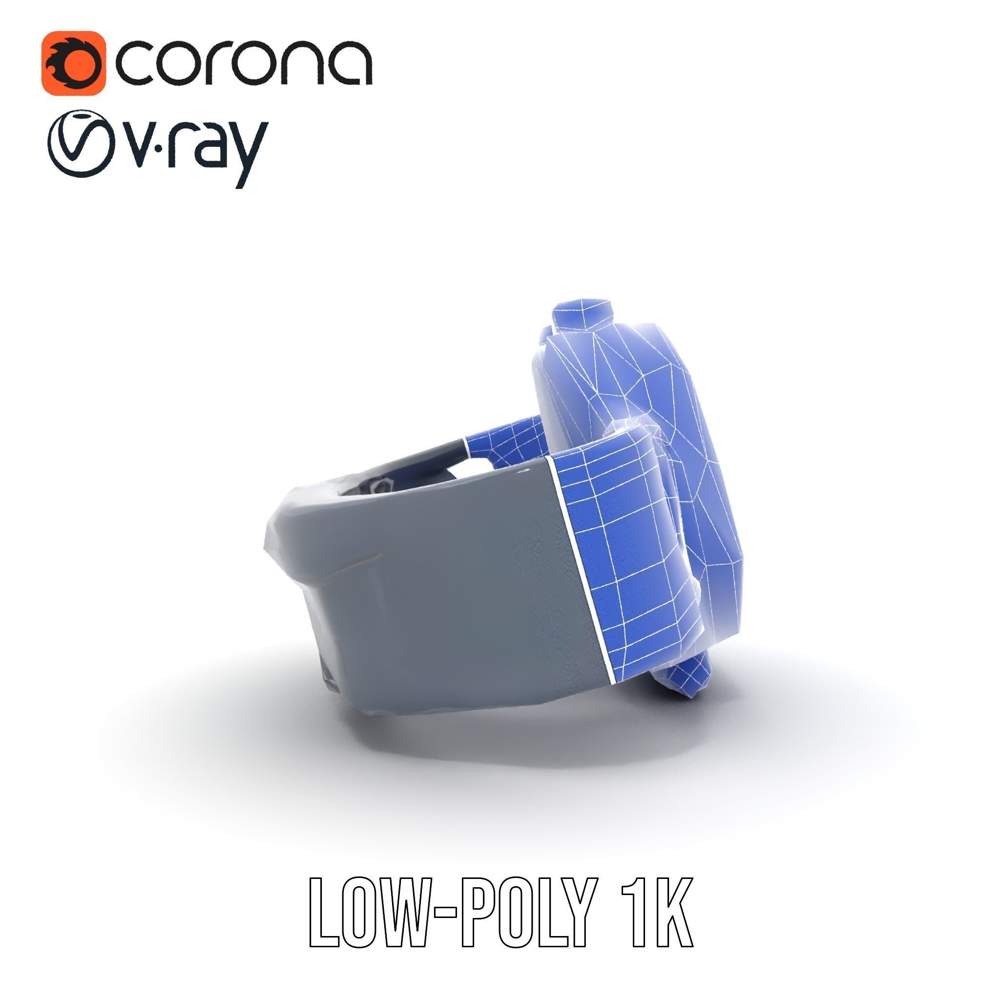 Futuristic Tactical Wristwatch Model Pack Low-poly 3D model_30