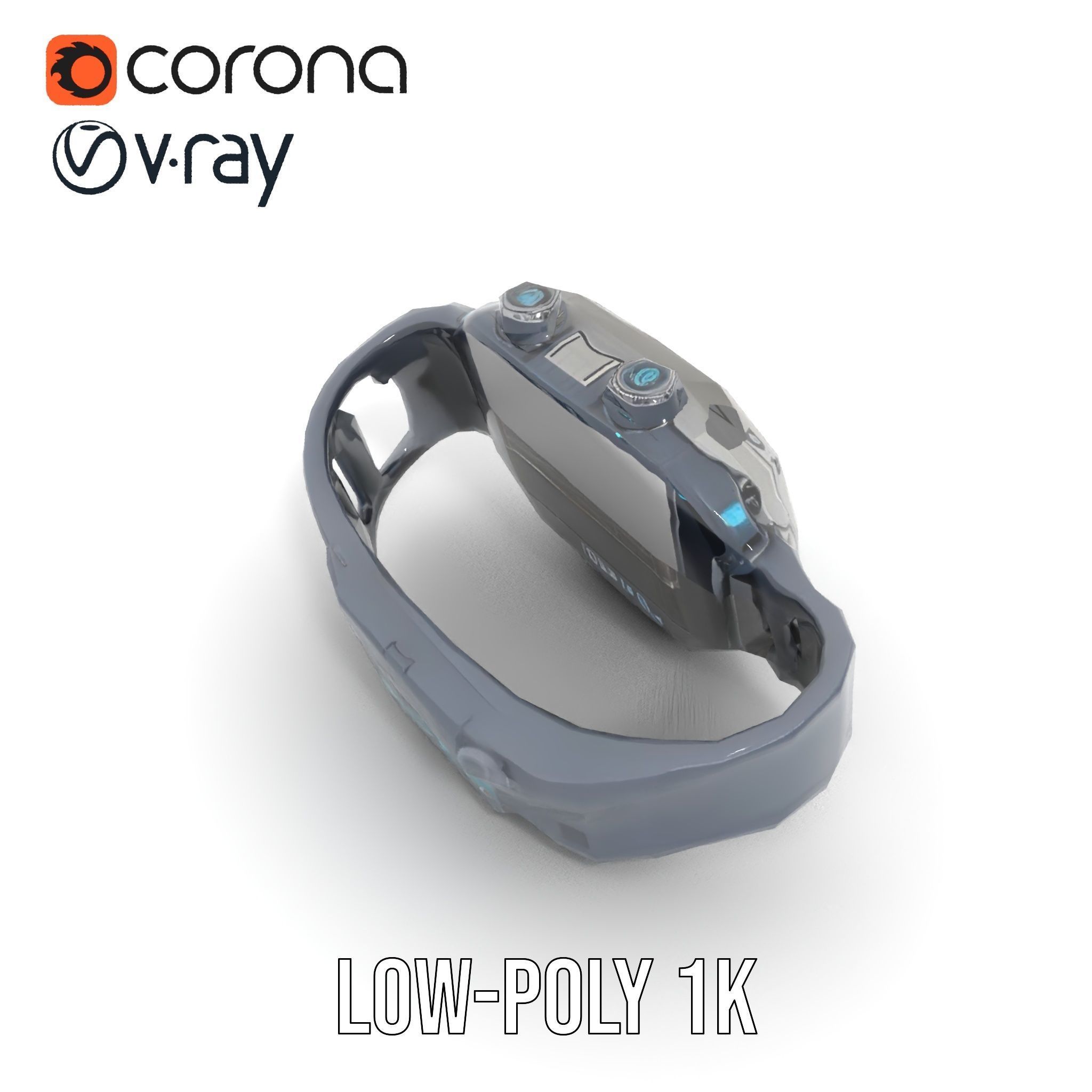 Futuristic Tactical Wristwatch Model Pack Low-poly 3D model_11