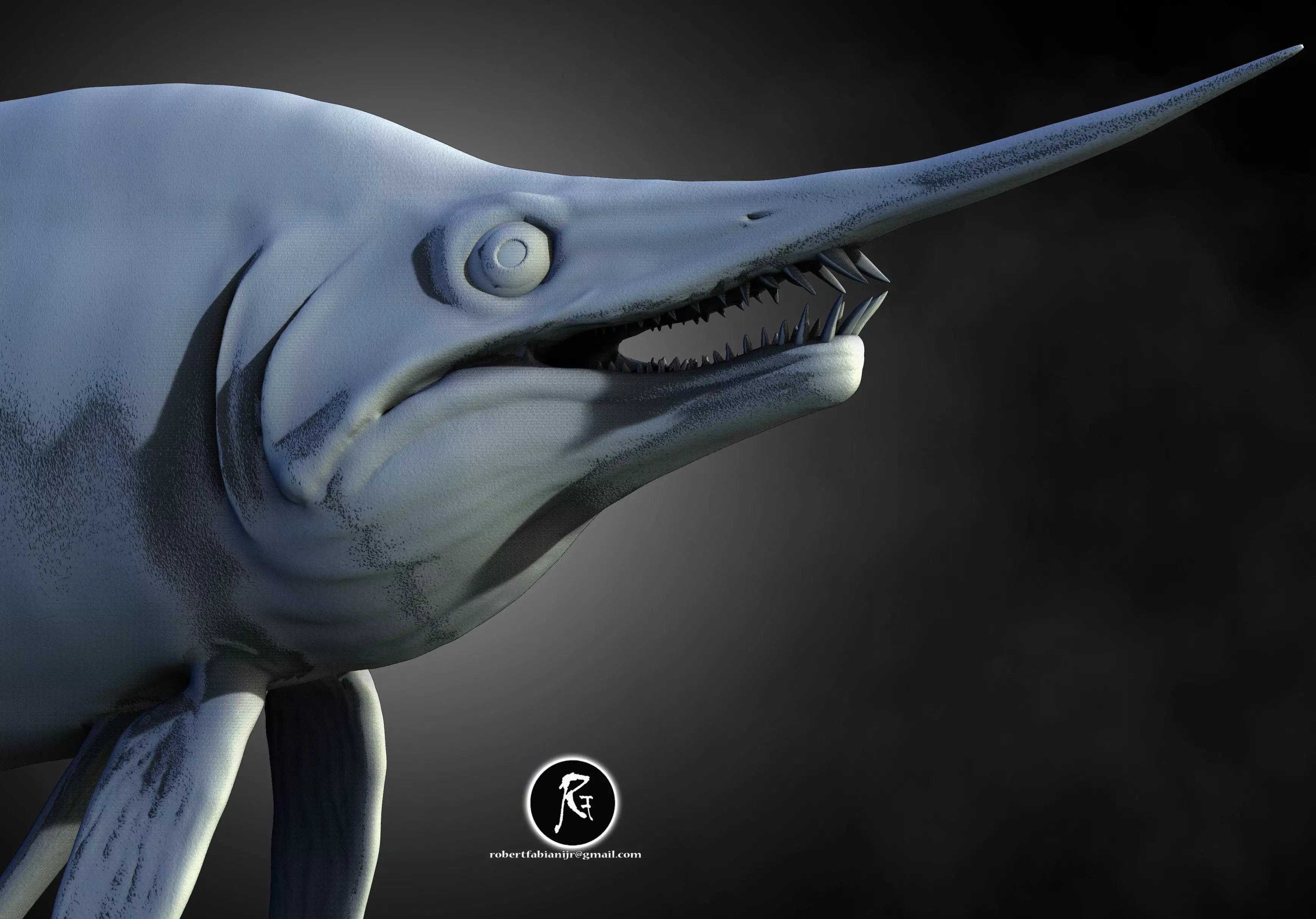 Protosphyraena nitida Saber Finned Predator  3D print model_0