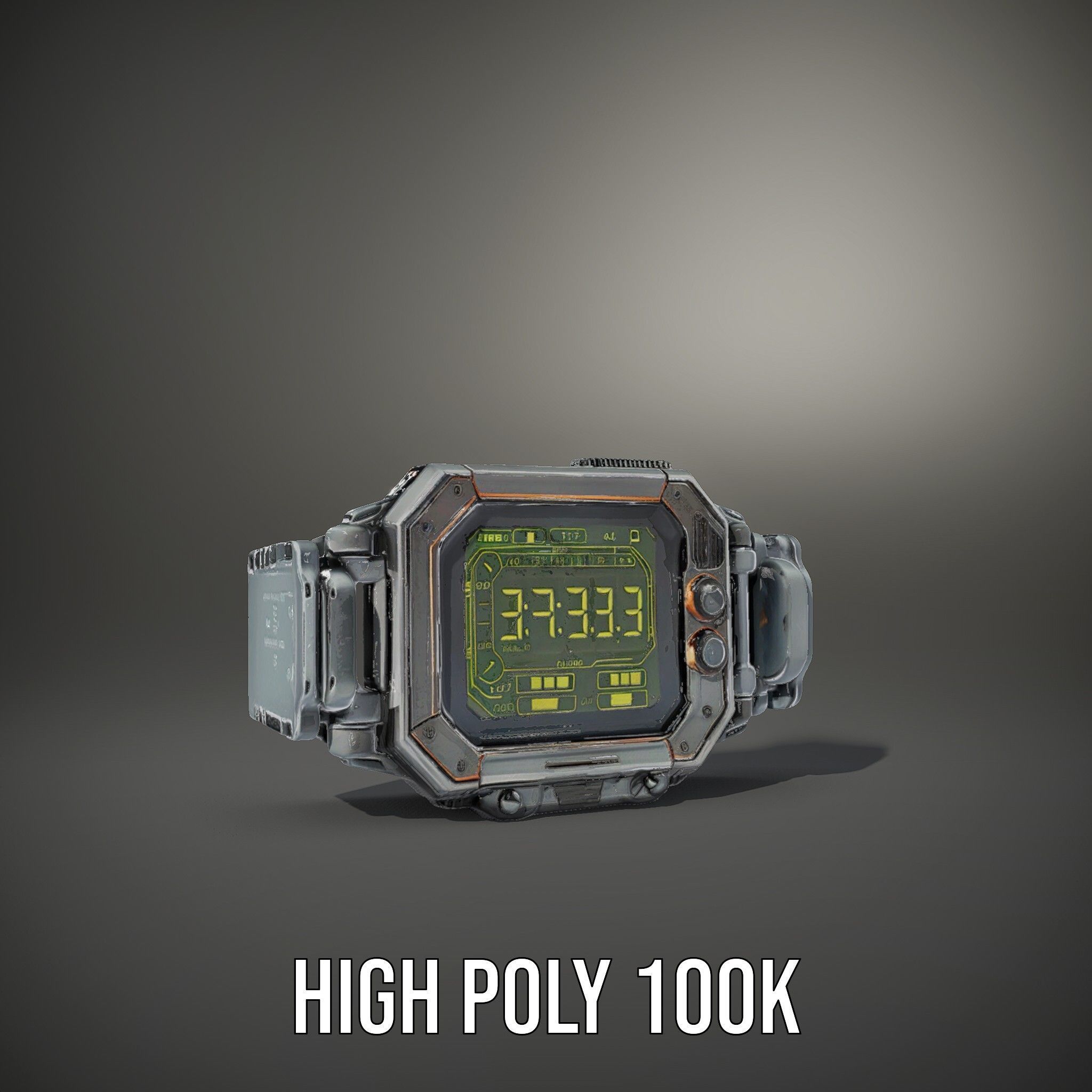 Futuristic Digital Wristwatch Model Pack Low-poly 3D model_8