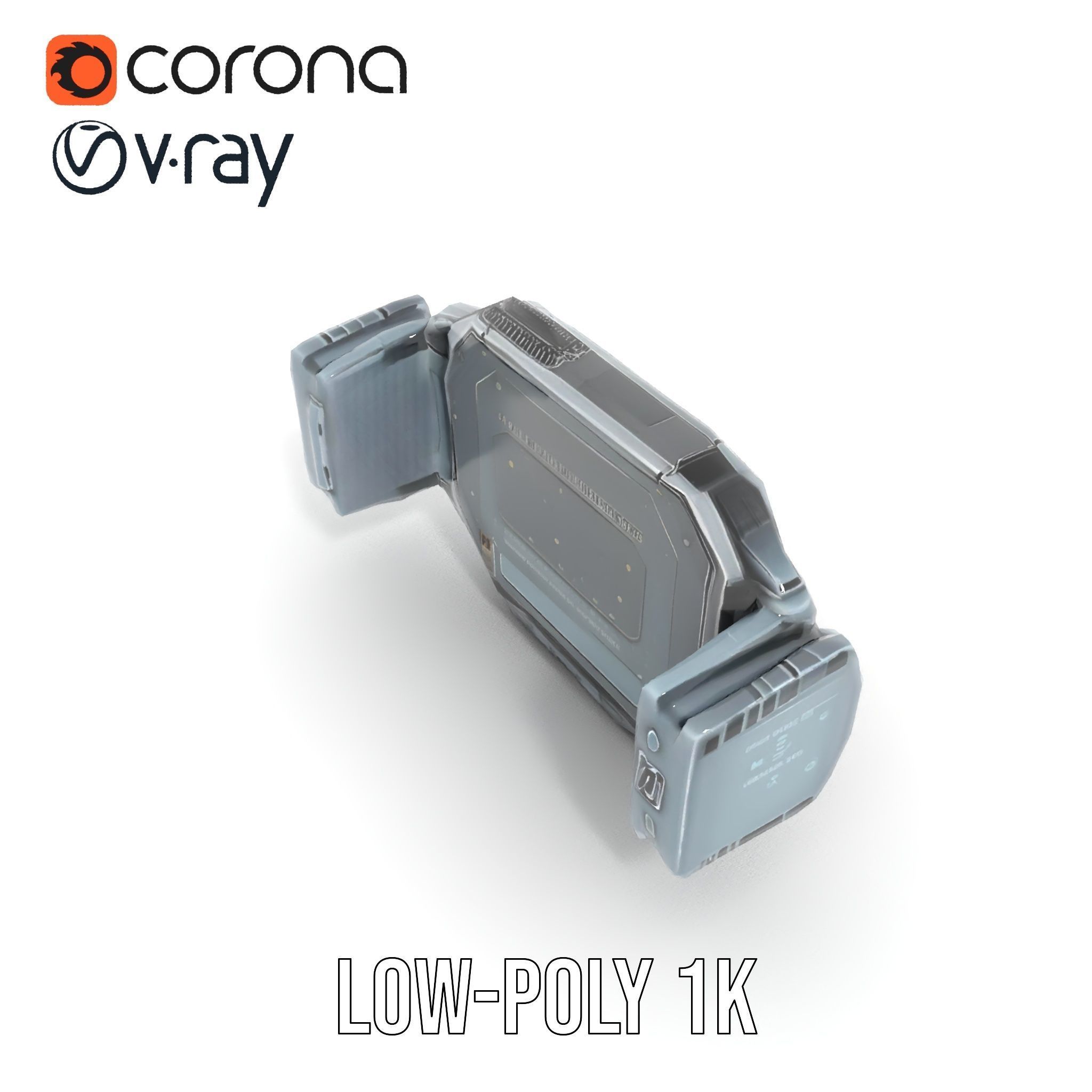 Futuristic Digital Wristwatch Model Pack Low-poly 3D model_7