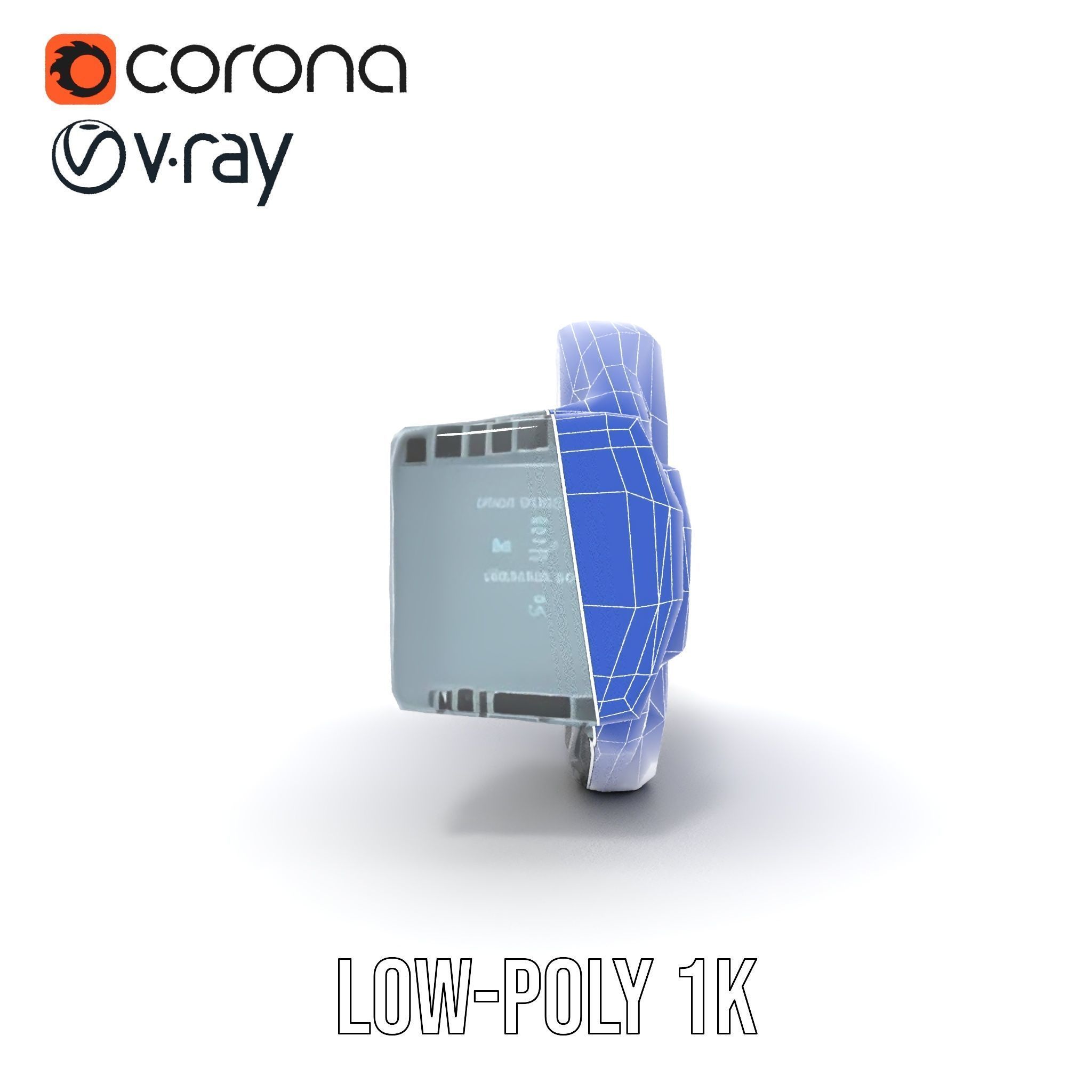 Futuristic Digital Wristwatch Model Pack Low-poly 3D model_16