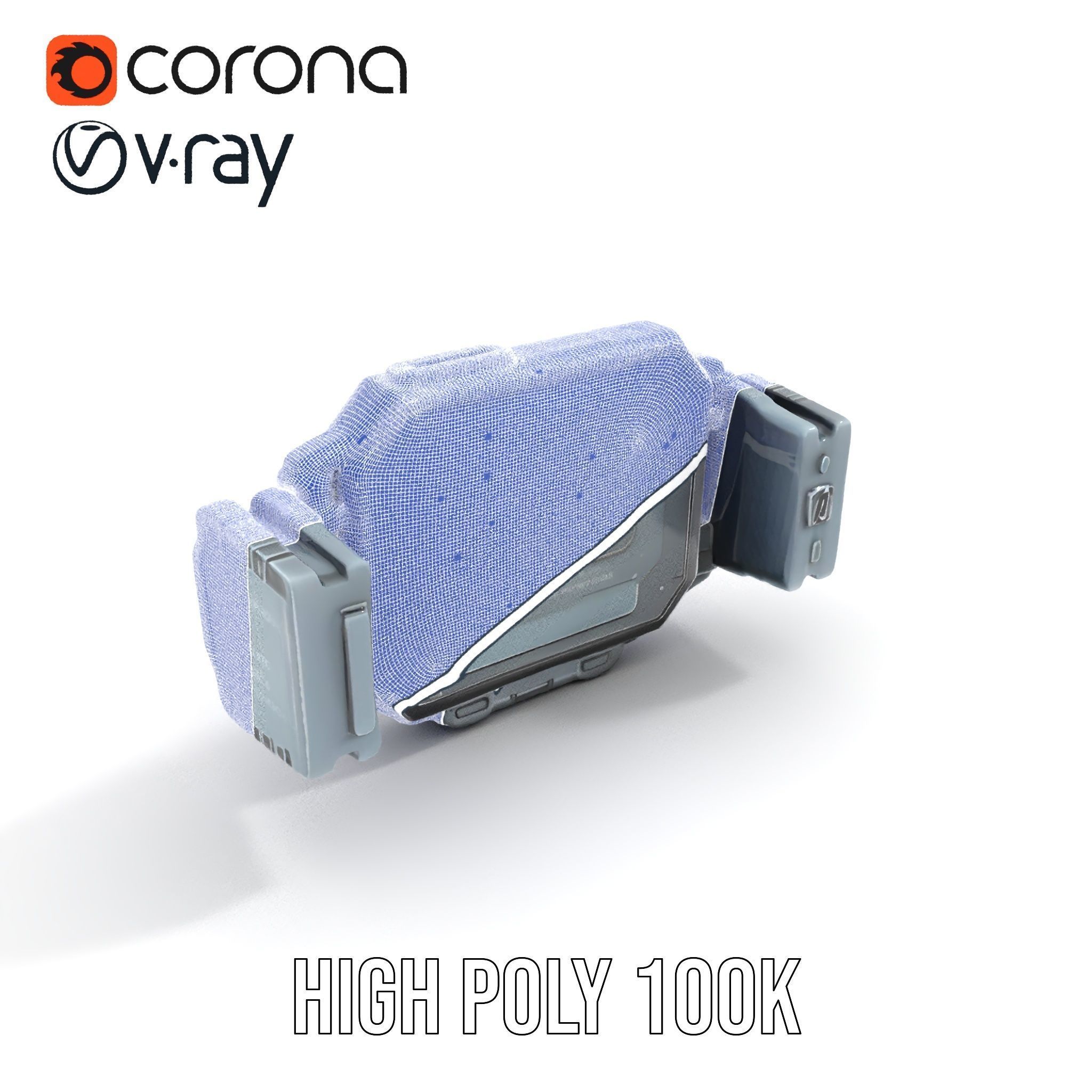 Futuristic Digital Wristwatch Model Pack Low-poly 3D model_23