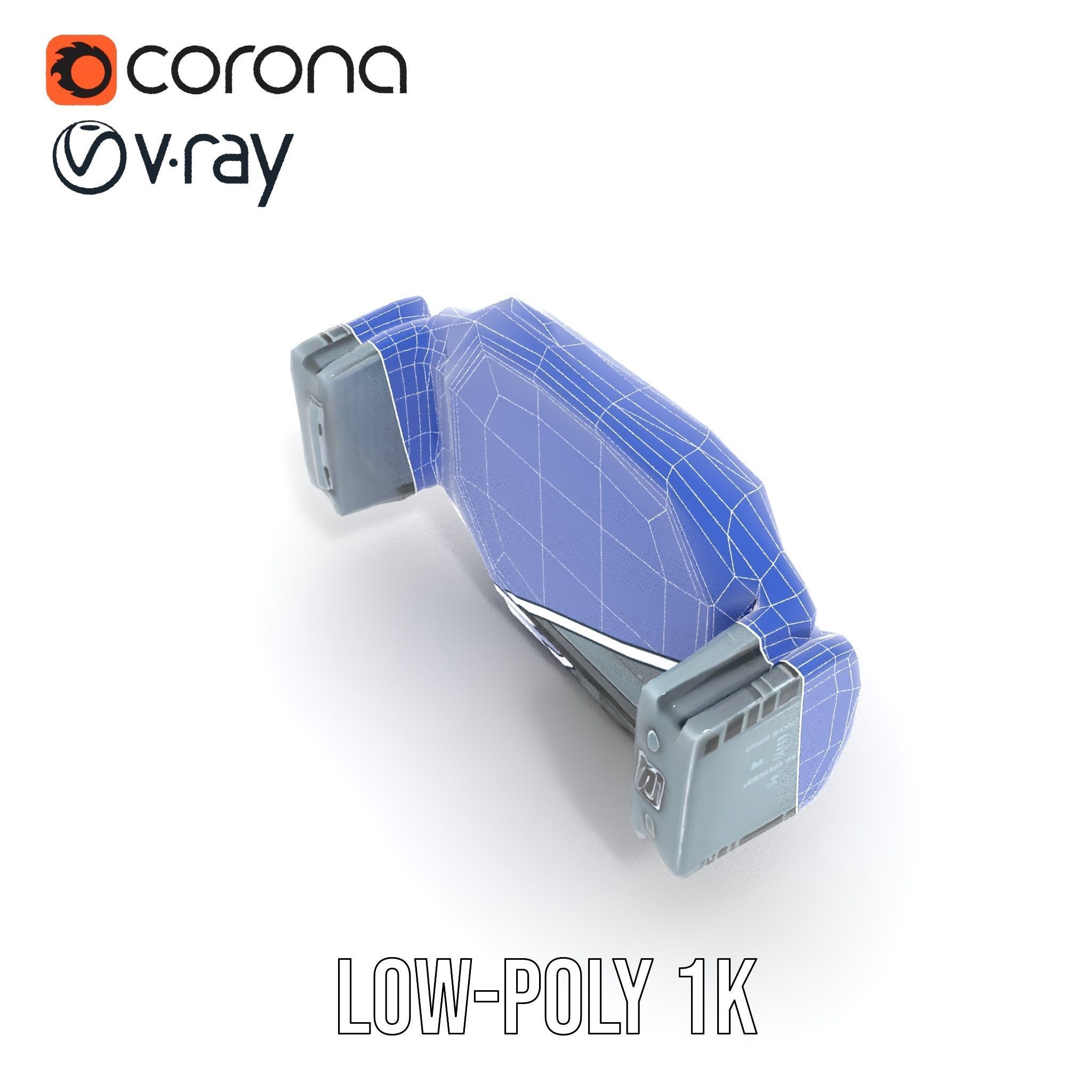 Futuristic Digital Wristwatch Model Pack Low-poly 3D model_14