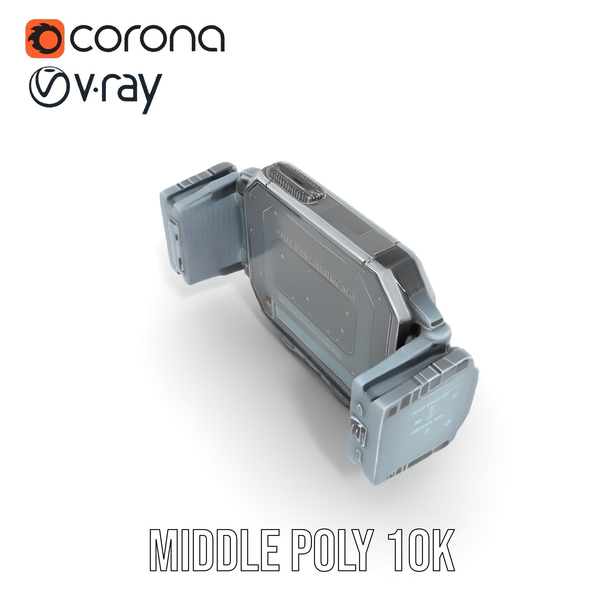 Futuristic Digital Wristwatch Model Pack Low-poly 3D model_15