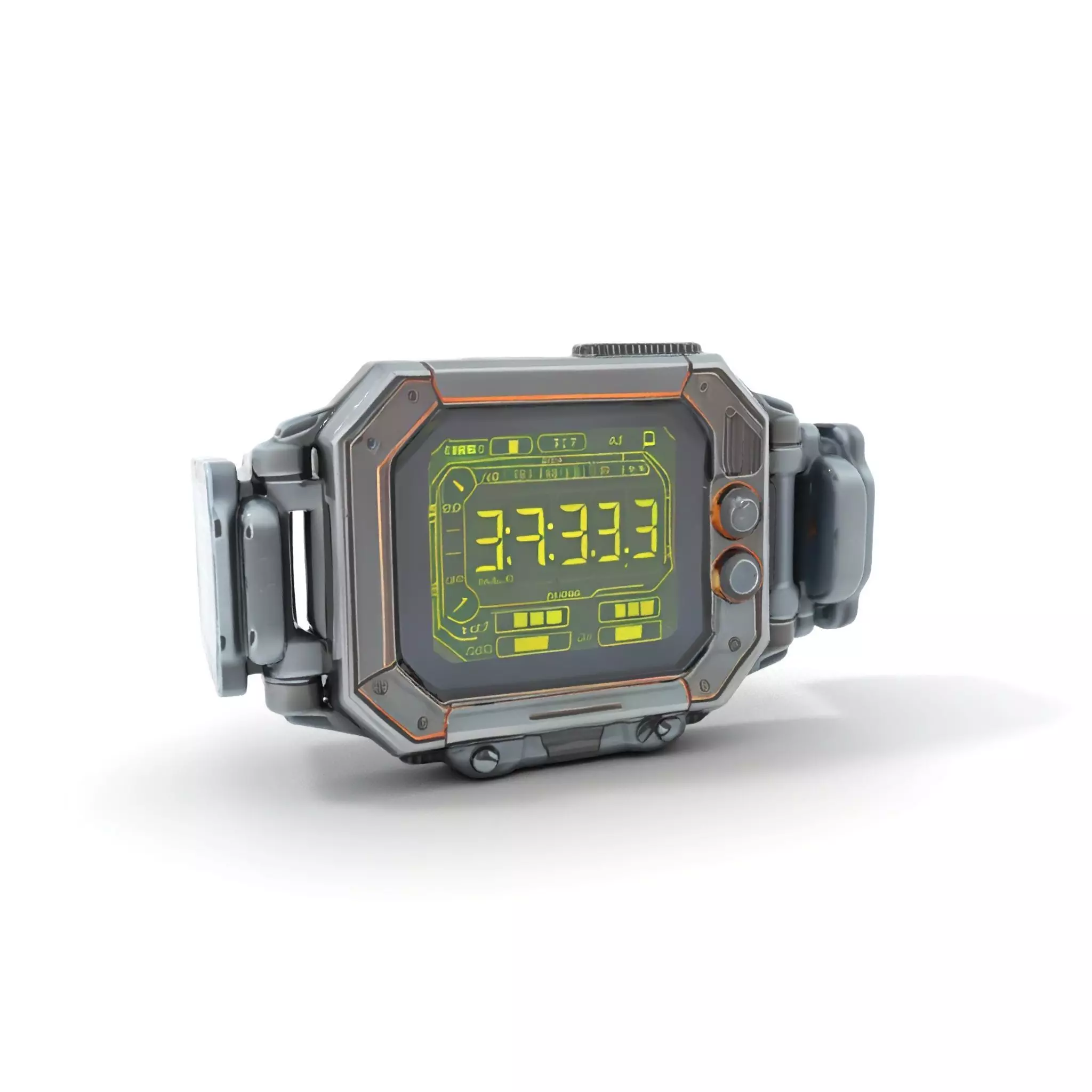 Futuristic Digital Wristwatch Model Pack Low-poly 3D model_0