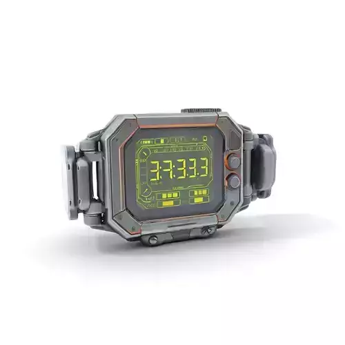 Futuristic Digital Wristwatch Model Pack Low-poly 3D model