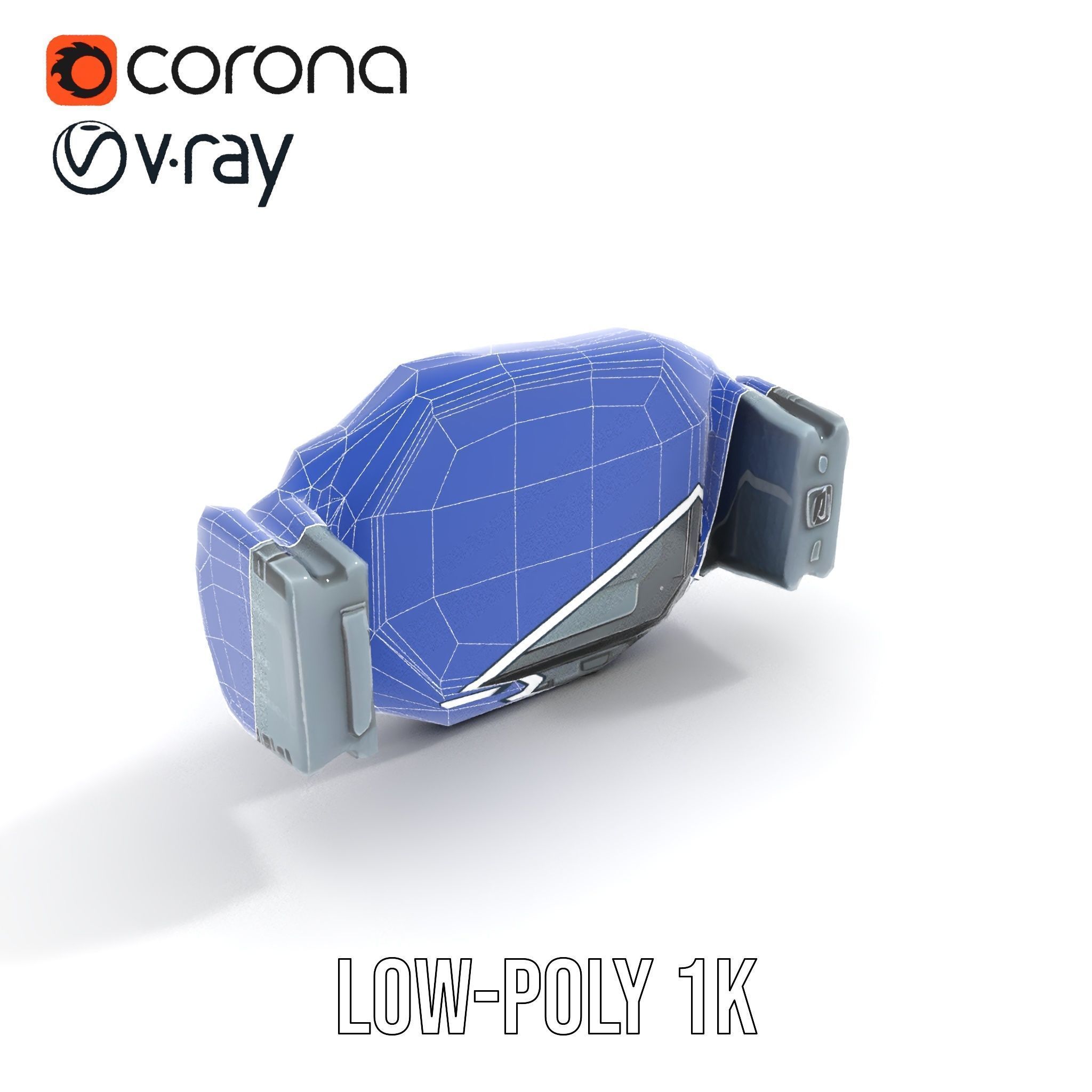 Futuristic Digital Wristwatch Model Pack Low-poly 3D model_12