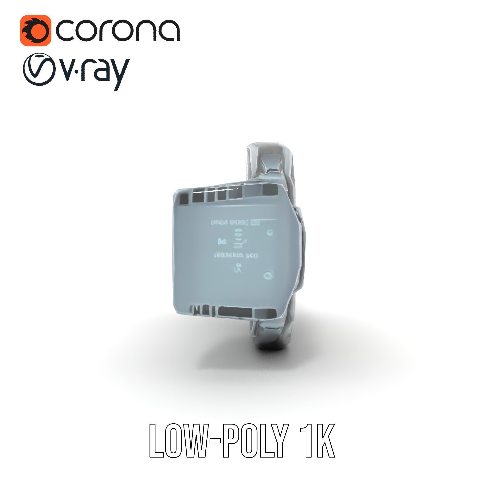 Futuristic Digital Wristwatch Model Pack Low-poly 3D model_28