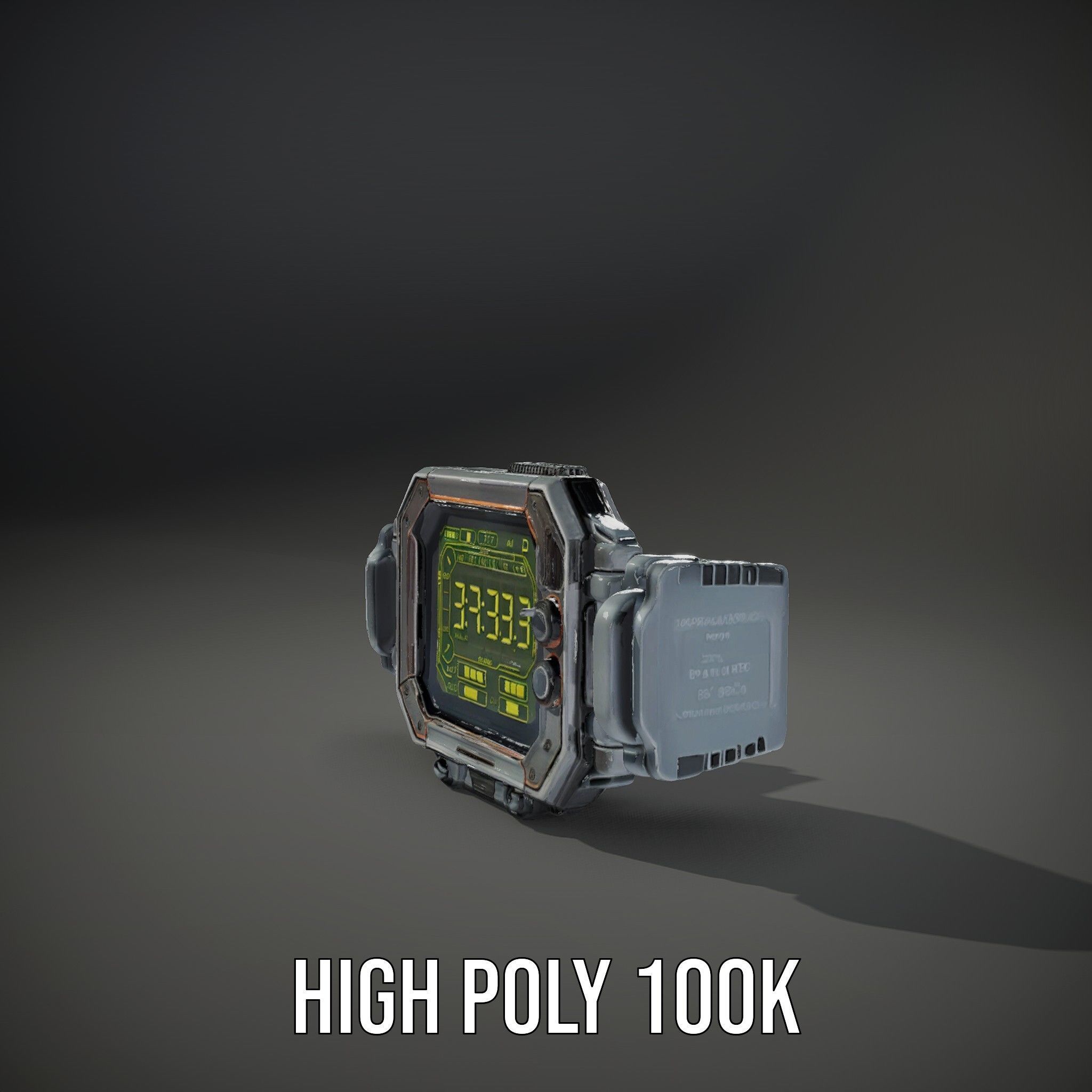 Futuristic Digital Wristwatch Model Pack Low-poly 3D model_10
