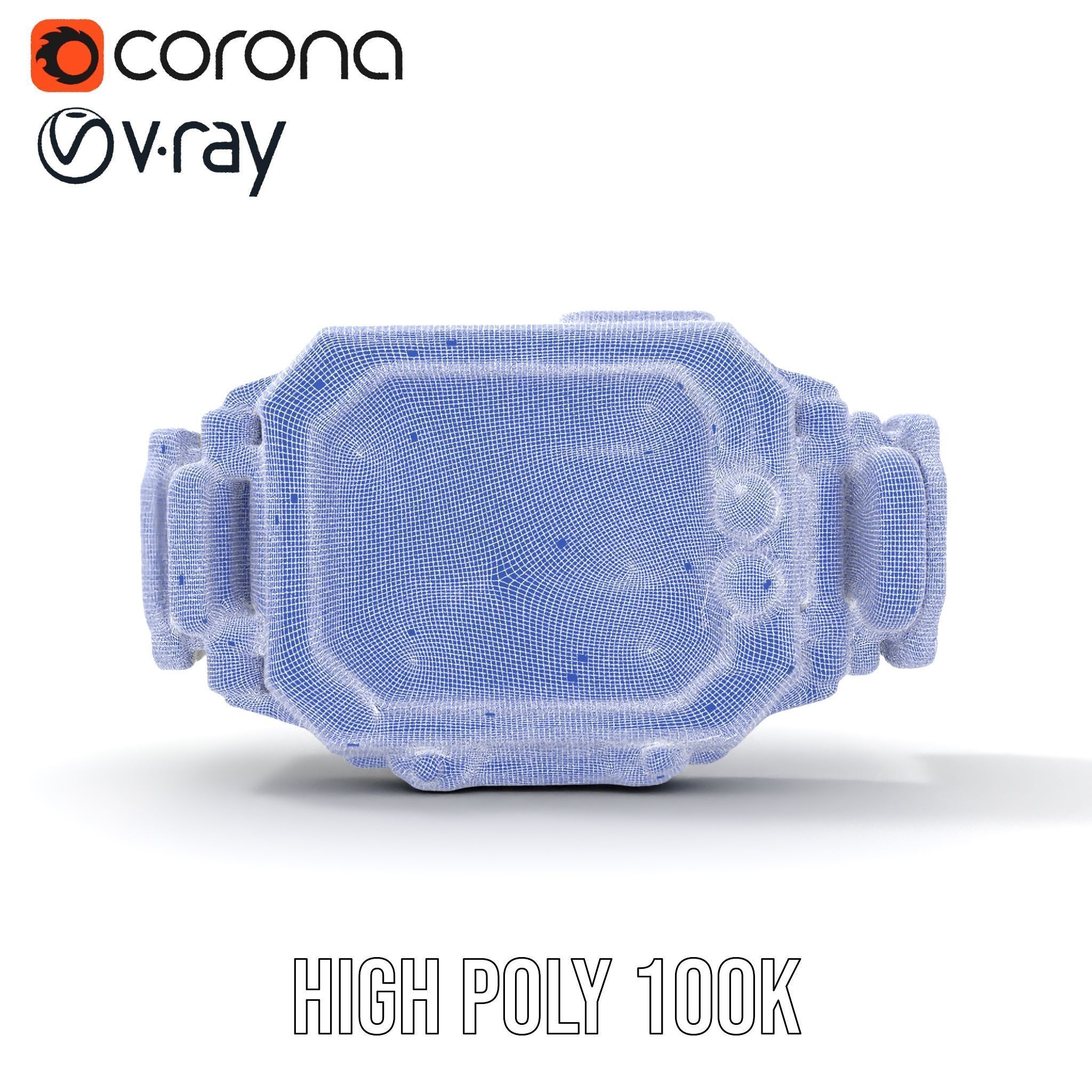 Futuristic Digital Wristwatch Model Pack Low-poly 3D model_33