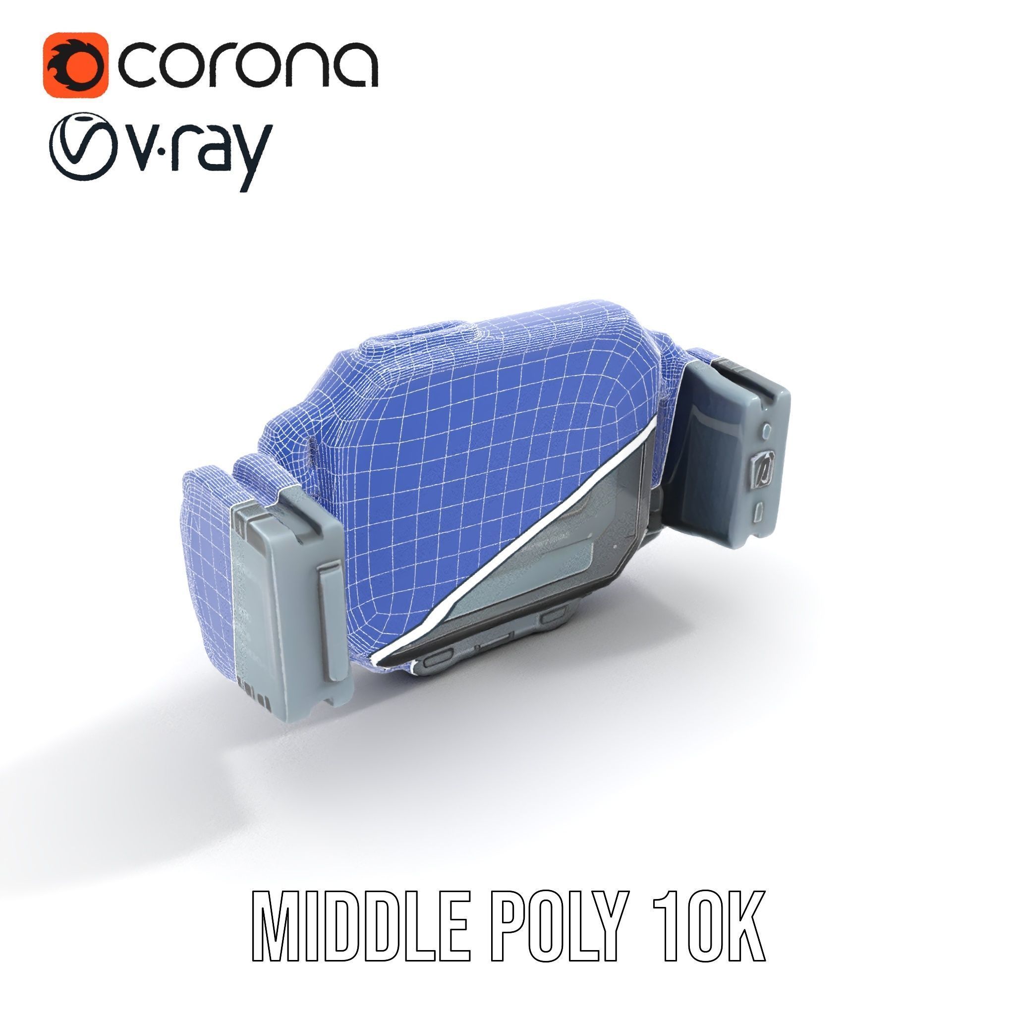 Futuristic Digital Wristwatch Model Pack Low-poly 3D model_13