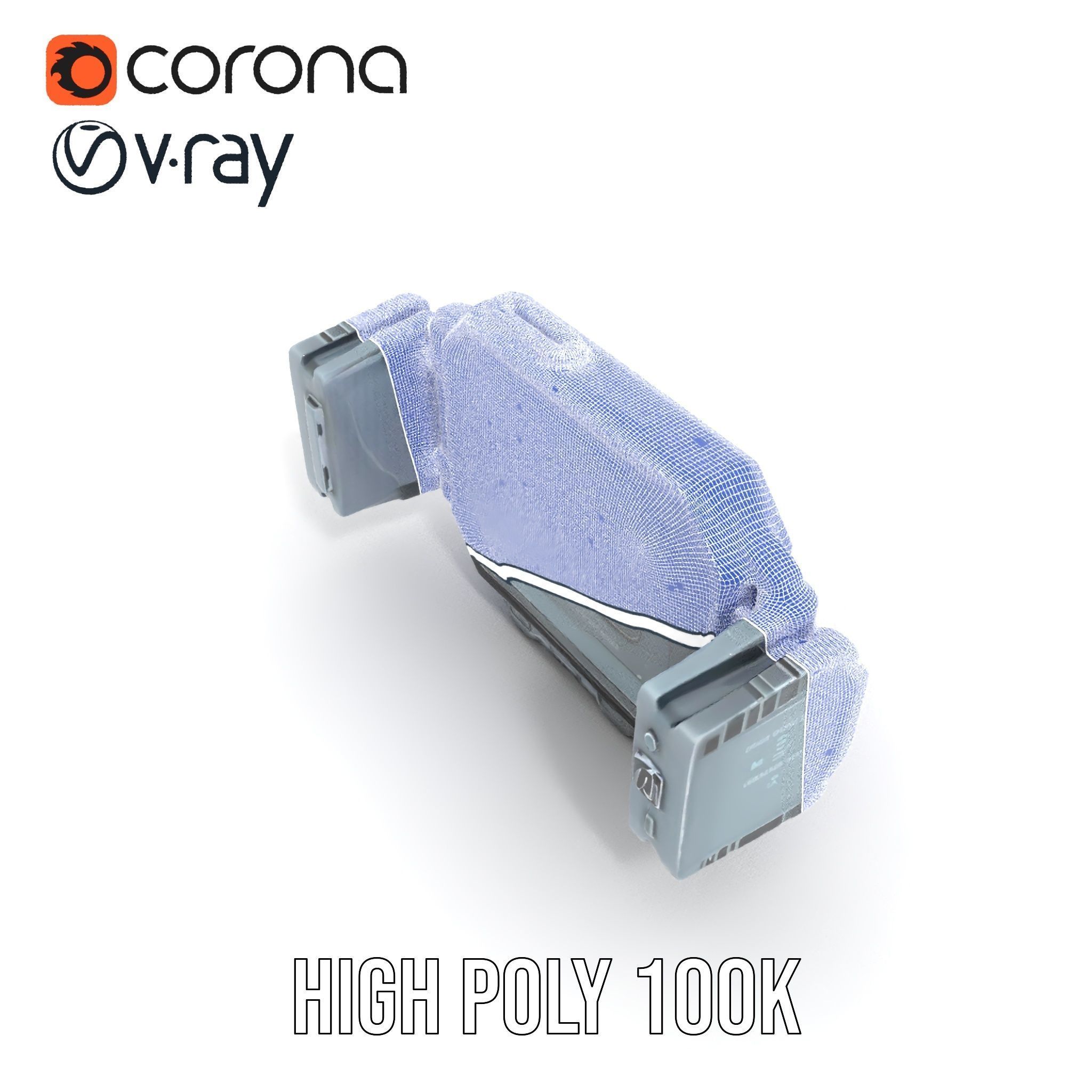 Futuristic Digital Wristwatch Model Pack Low-poly 3D model_34