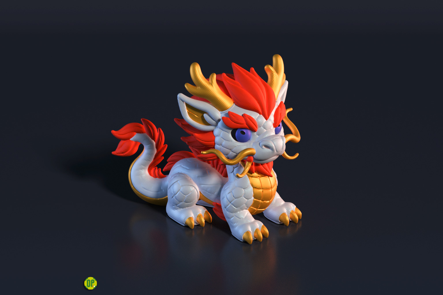 Dragon Chibi multicolor Ready 3D print model_5