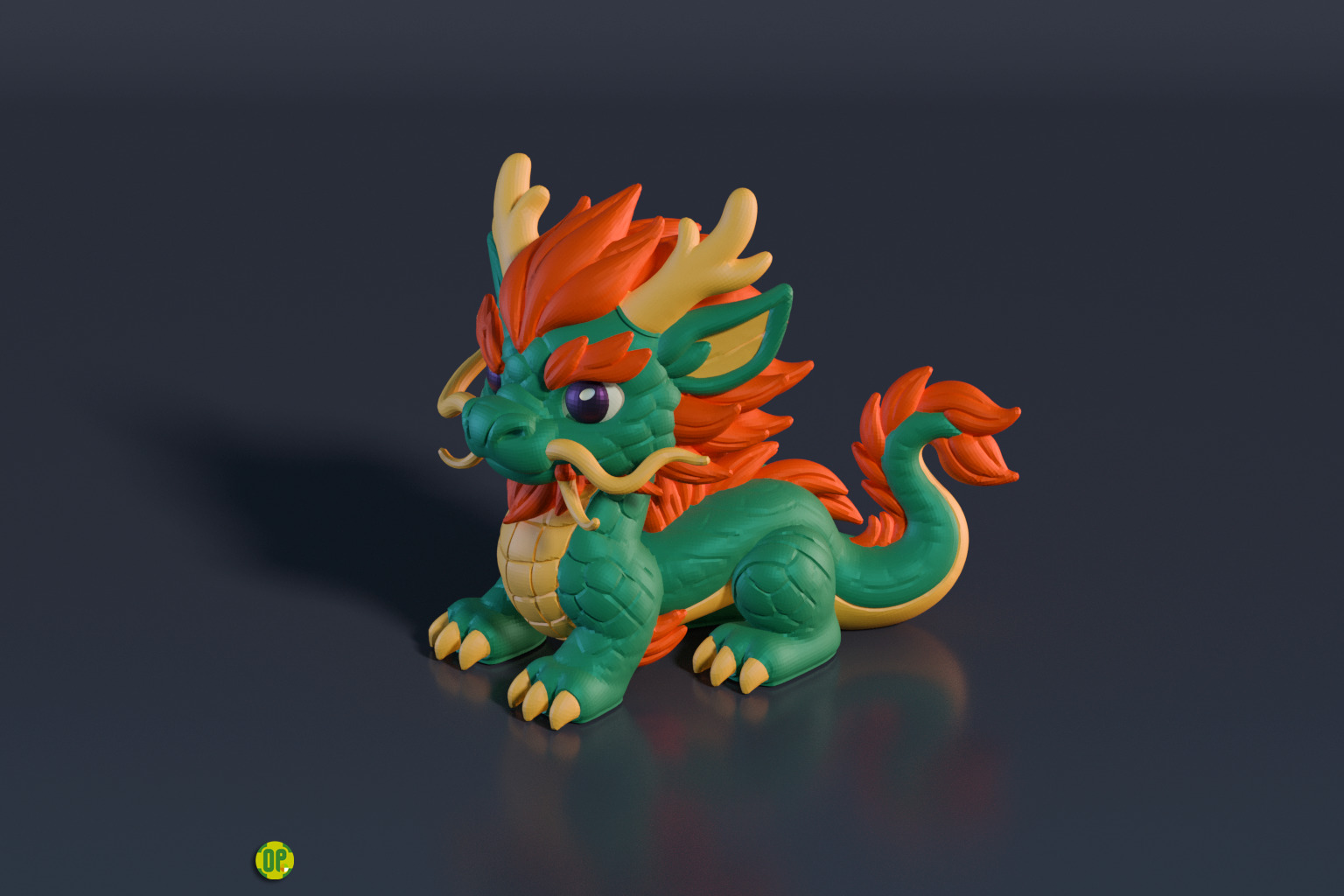 Dragon Chibi multicolor Ready 3D print model_2