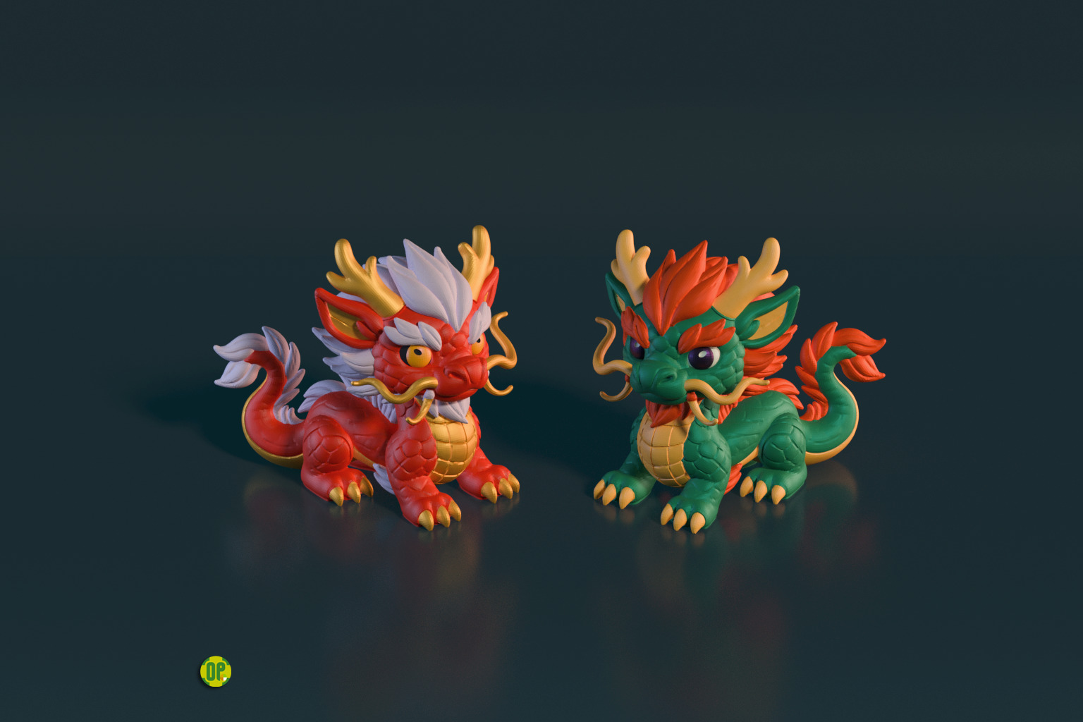 Dragon Chibi multicolor Ready 3D print model_1