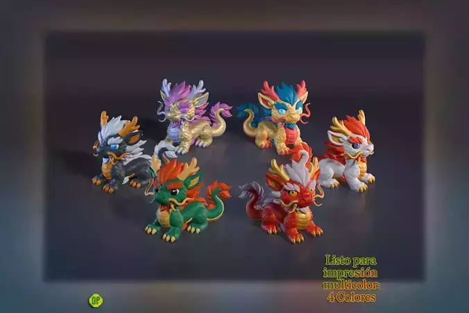 Dragon Chibi multicolor Ready