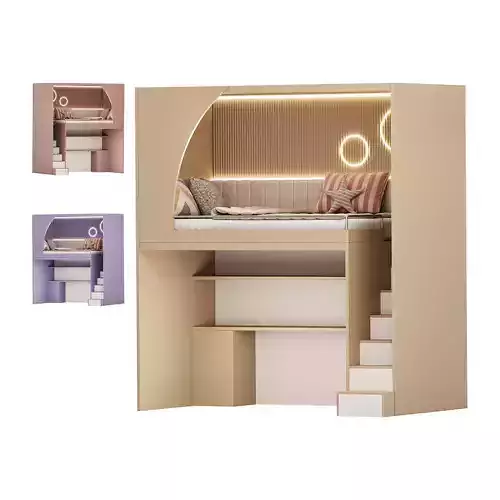 Childrens bunk bed 33 3D model