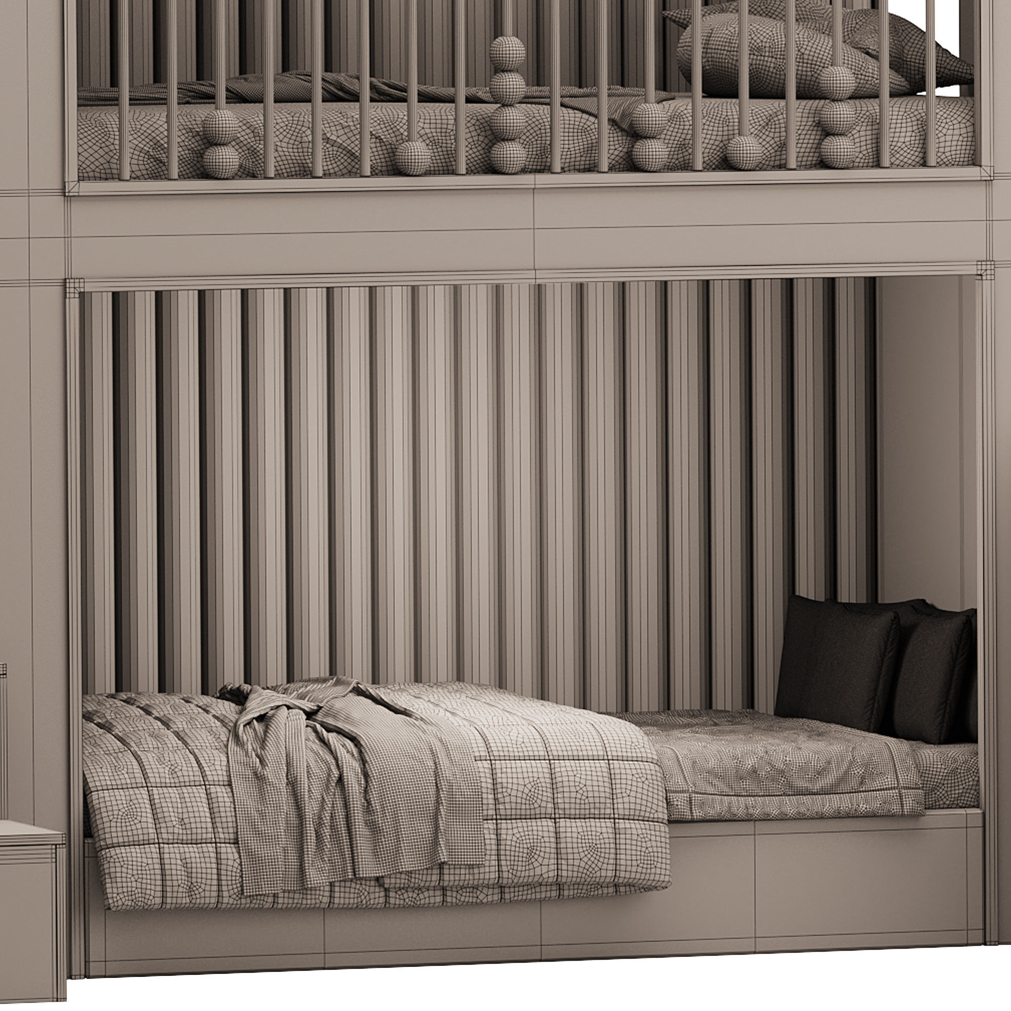 Childrens bunk bed 43 3D model_14