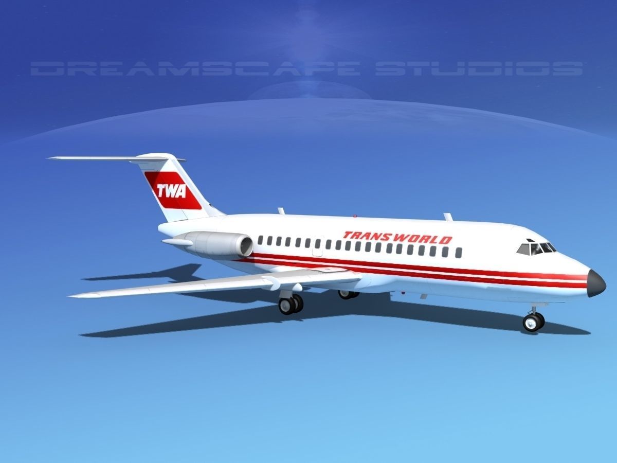 Douglas DC-9-15 TWA 2 3D model_3