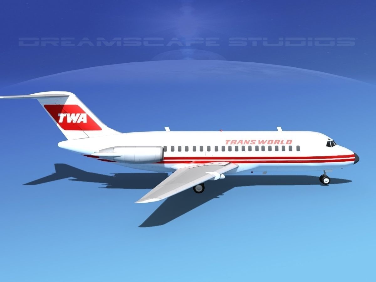 Douglas DC-9-15 TWA 2 3D model_4